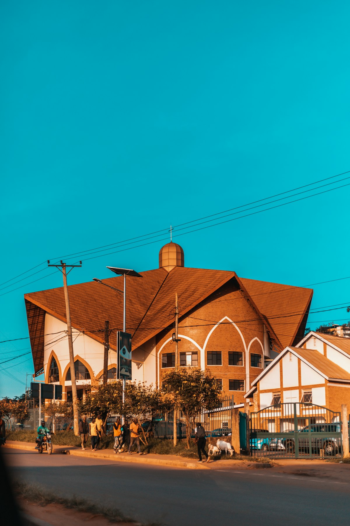 A street in Uganda at golden hour